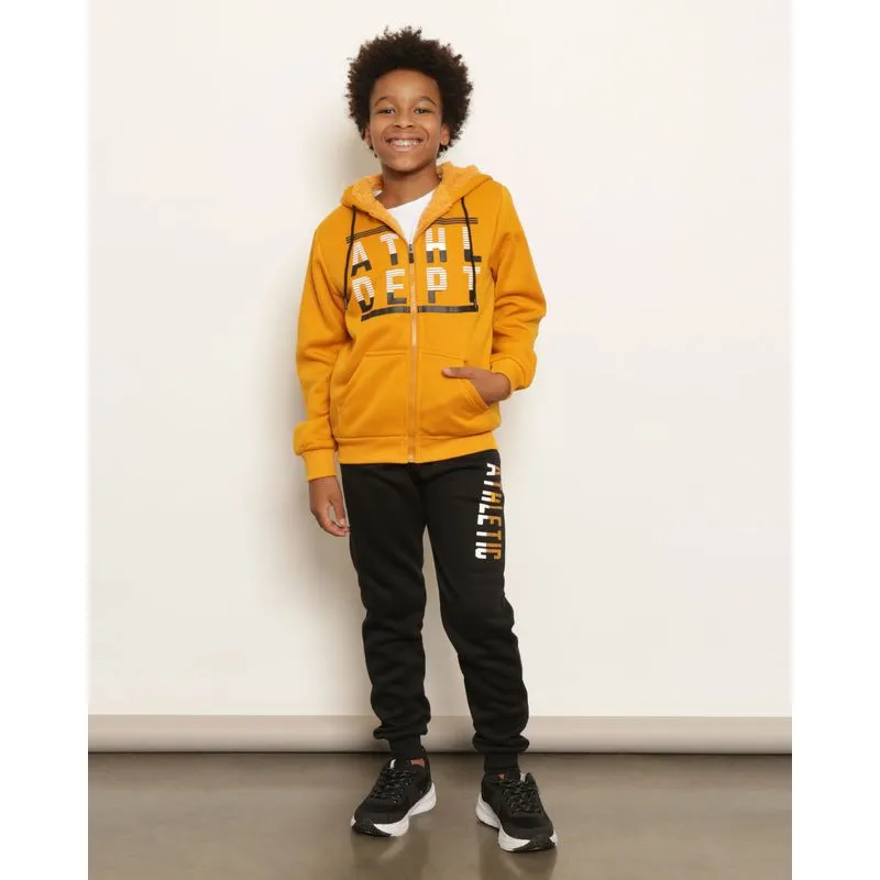 Conjunto Moletom Juvenil Longo Capuz Com Estampa Mostarda 14