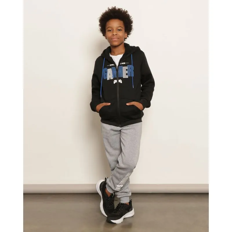 Conjunto Moletom Juvenil Estampa Gamer Com Capuz Preto 14
