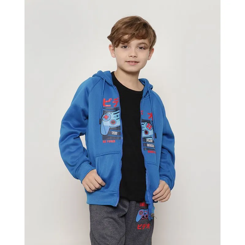 Casaco Moletom Infantil Estampa Gamer Azul 4