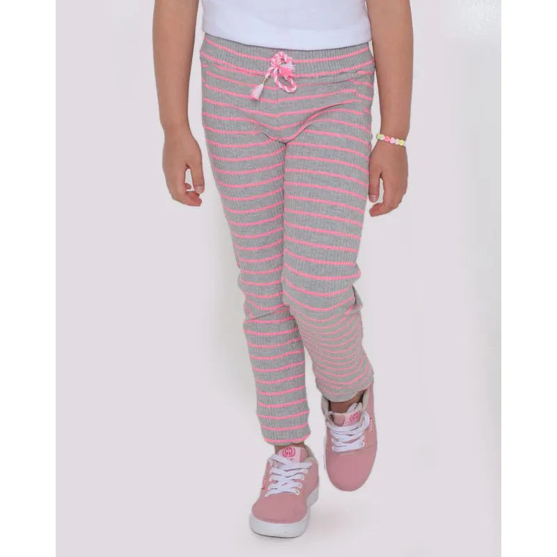 Calça Infantil Canelada Listrada Cinza 8