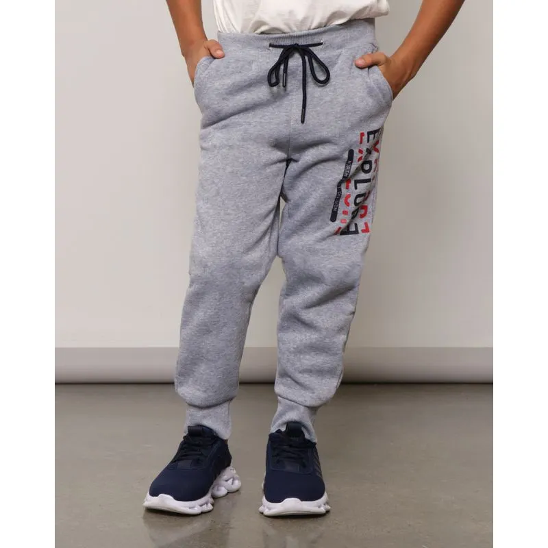 Calça Moletom Infantil Jogger Explore Cinza 8