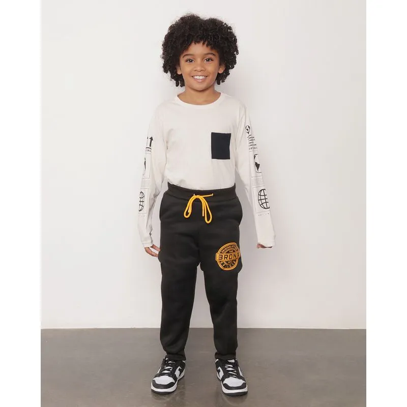 Calça Moletom Infantil Jogger Preta 4
