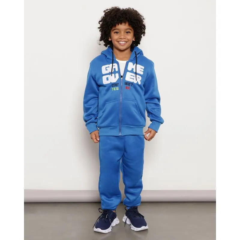 Conjunto Infantil Moletom com Pelo Azul 4