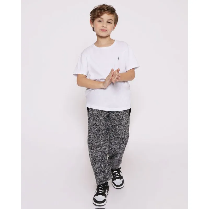 Calça Moletom Infantil Jogger Mescla Preta 8