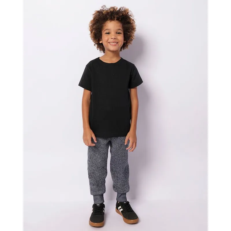 Calça Moletom Infantil Pelucida Jogger Com Bolso Marinho 6