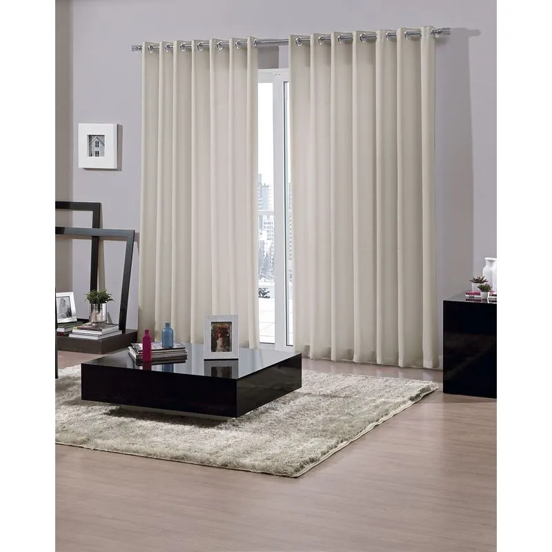 Cortina Pratika Blackout Bellini Bella Janela Varão Até 200cm Bege UN