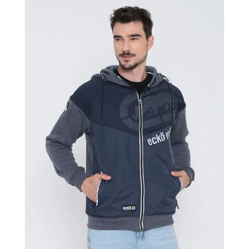 Casaco Moletom Masculino Ecko Estampa Refletiva Marinho P