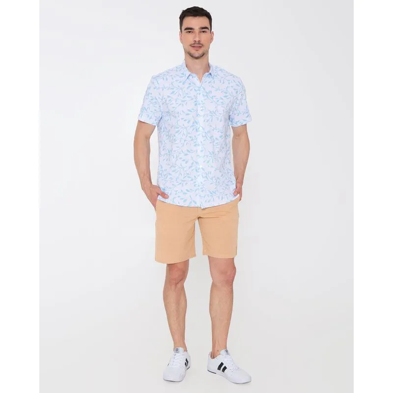 Bermuda Masculina Casual Reta Amarela 46