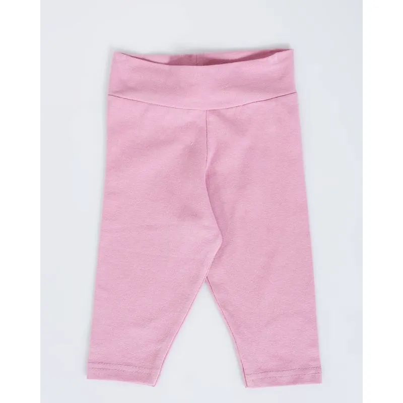 Calça Legging Bebê Lisa Rosa Claro M