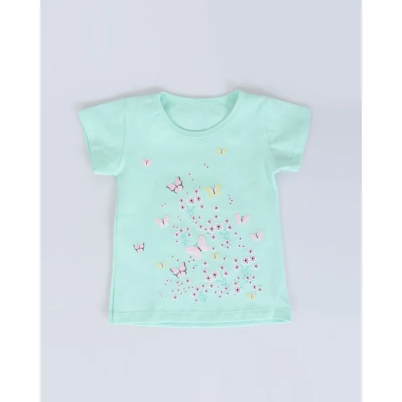 Blusa Bebê Estampa Borboletas Verde 2