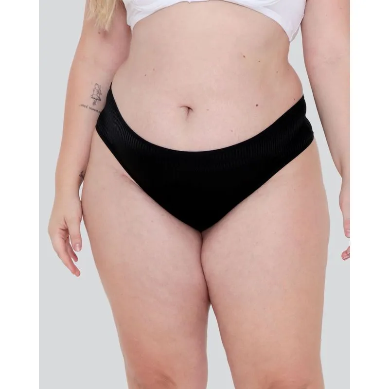 Calcinha Plus Size Alta Canelada Preta 50
