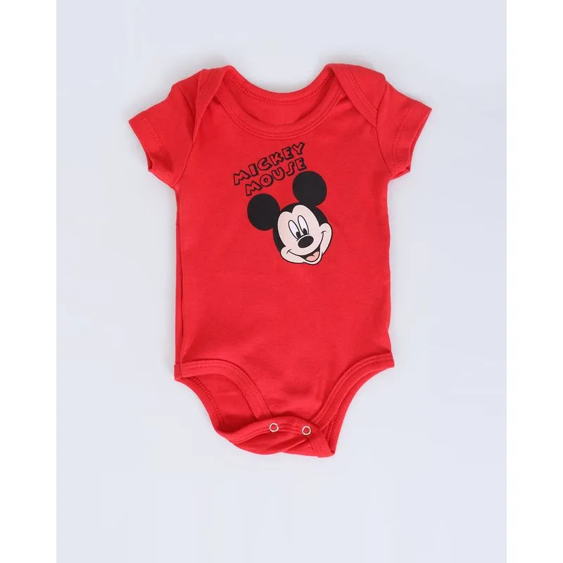 Body Bebê Mickey Mouse Disney Vermelho P