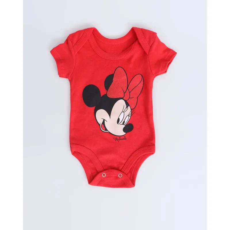 Body Bebê Minnie Mouse Disney Vermelho G