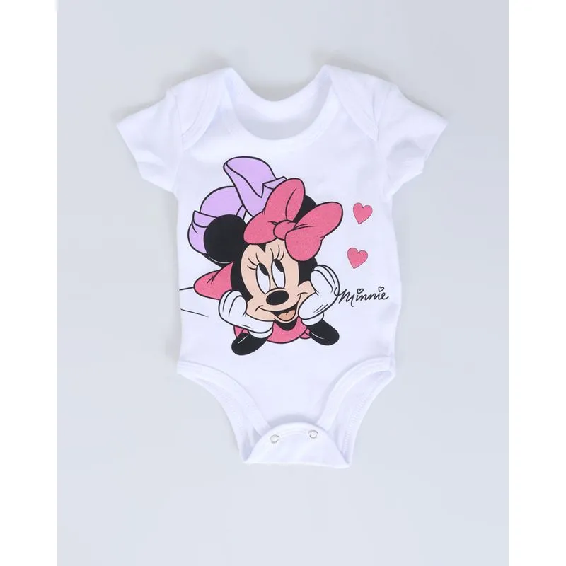 Body Bebê Minnie Disney Branco P