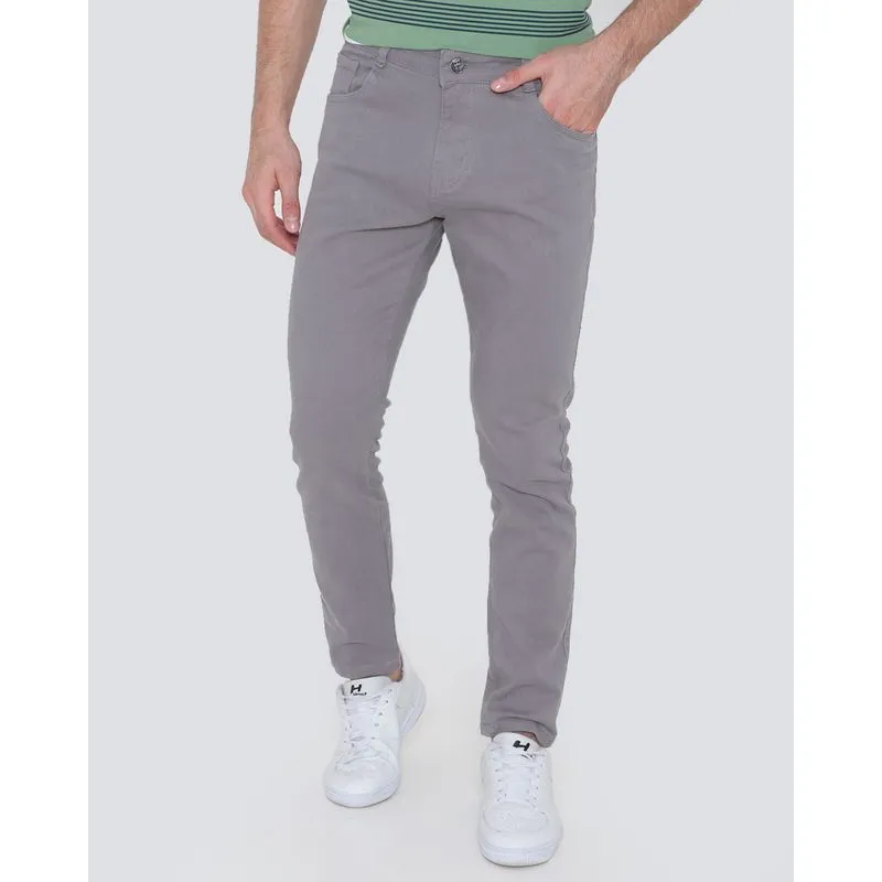 Calça Sarja Masculina Slim Cinza Médio 42