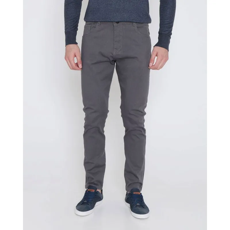 Calça Sarja Masculina Slim Cinza 42