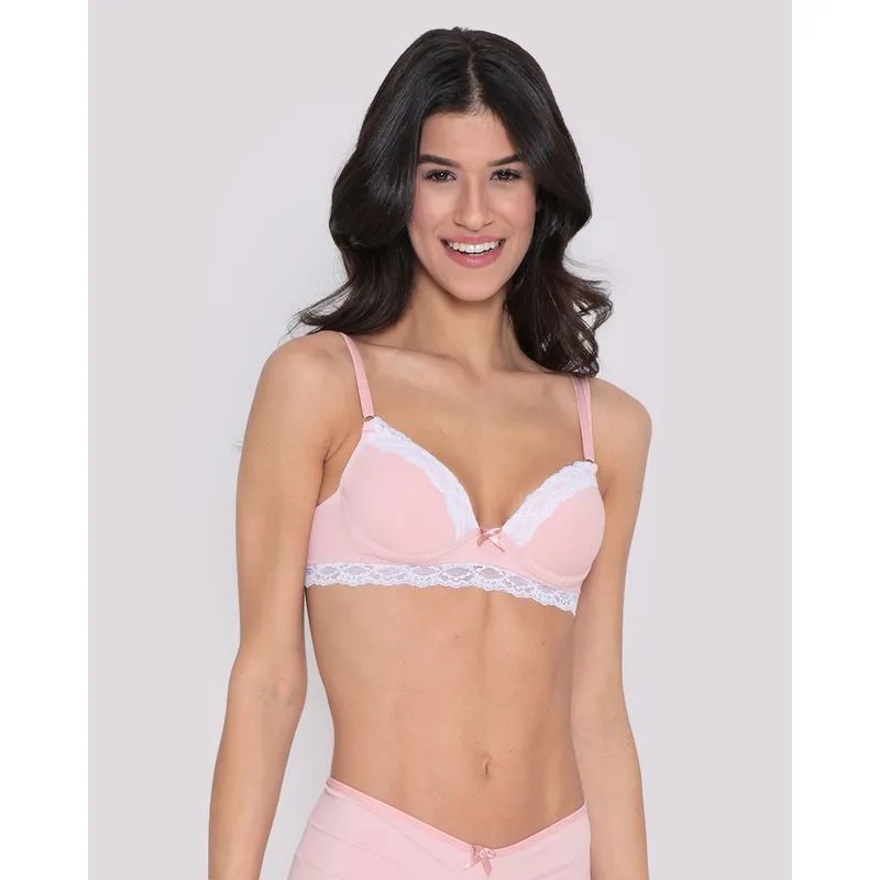 Sutiã Feminino Avulso Bojo Com Base Liso Rosa Claro 44