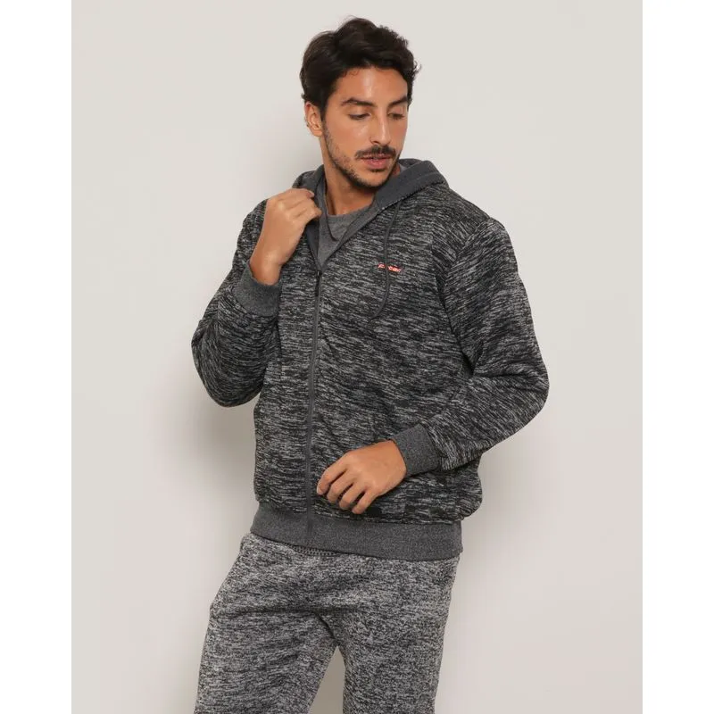 Casaco Moletom Masculino Esportivo Fitter Mescla Cinza G