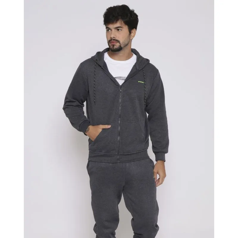 Casaco Masculino Moletom Esportivo Fitter Cinza Escuro M