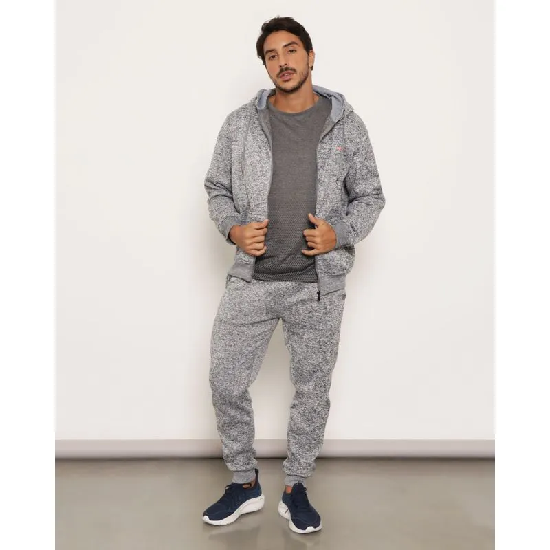Calça Moletom Rajado Masculina Esportiva Jogger Fitter Cinza P