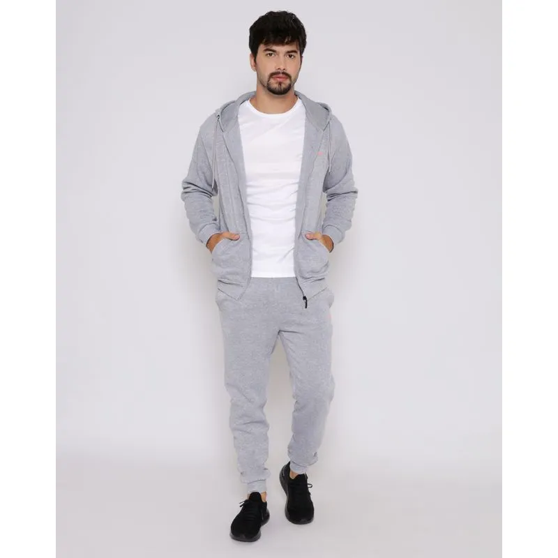 Calça Masculino Moletom Esportiva Fitter Cinza Claro M