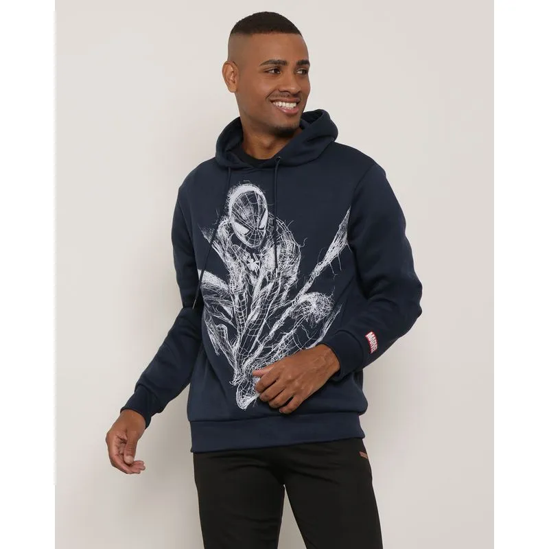 Blusão Moletom Masculino Homem Aranha Marvel Marinho GG