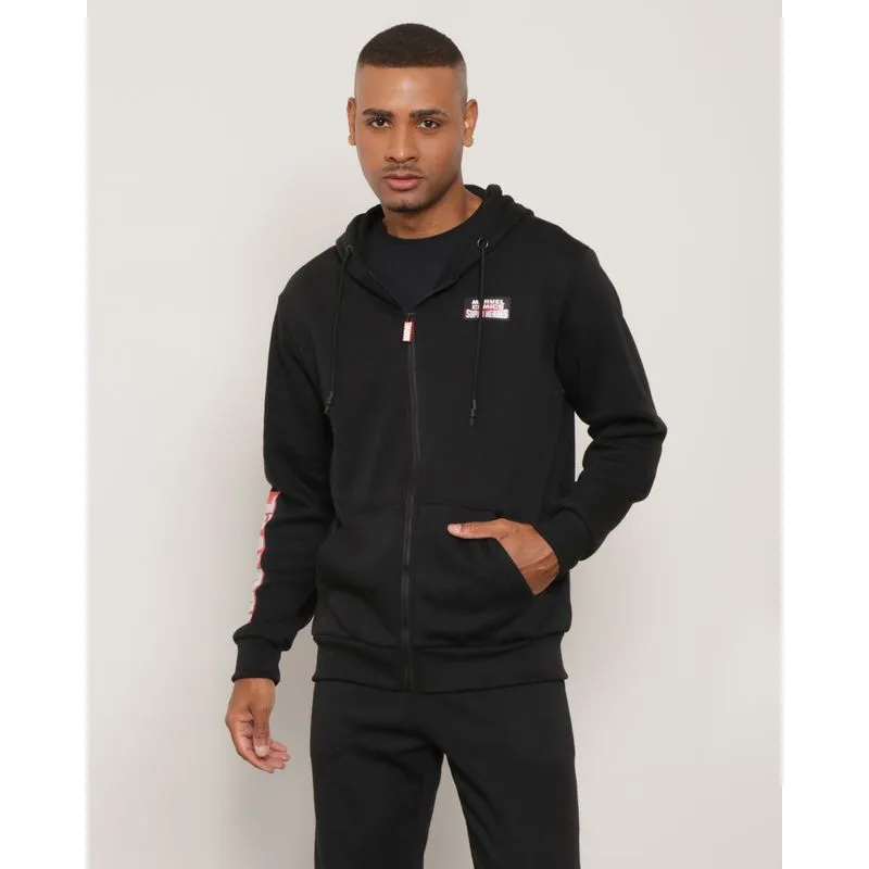 Casaco Moletom Masculina Estampa Nas Costas Marvel Preta M