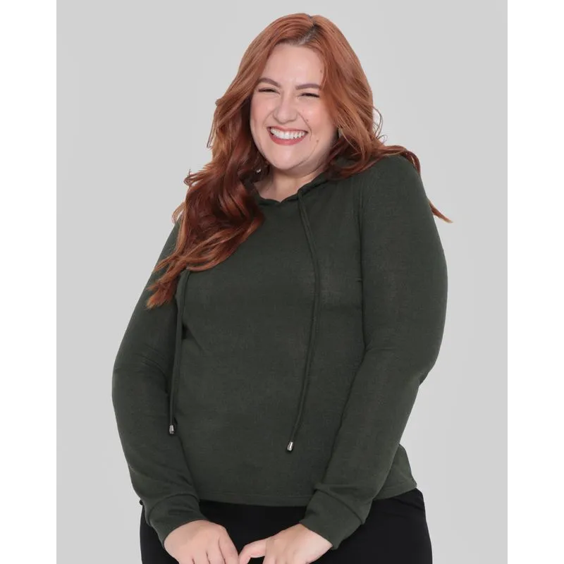 Blusão Plus Size Feminino Verde Escuro G1