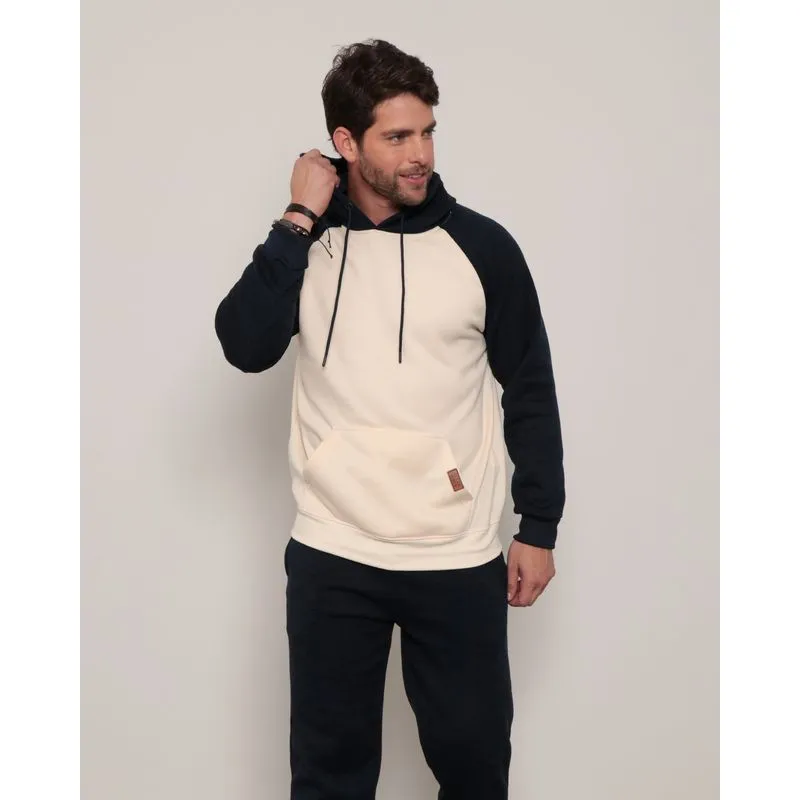 Blusão Moletom Masculino Raglan Capuz Off White G