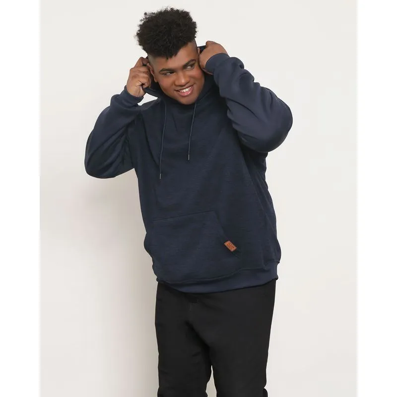 Blusão Moletom Plus Size Masculino Esportivo Manga Raglan Marinho G1