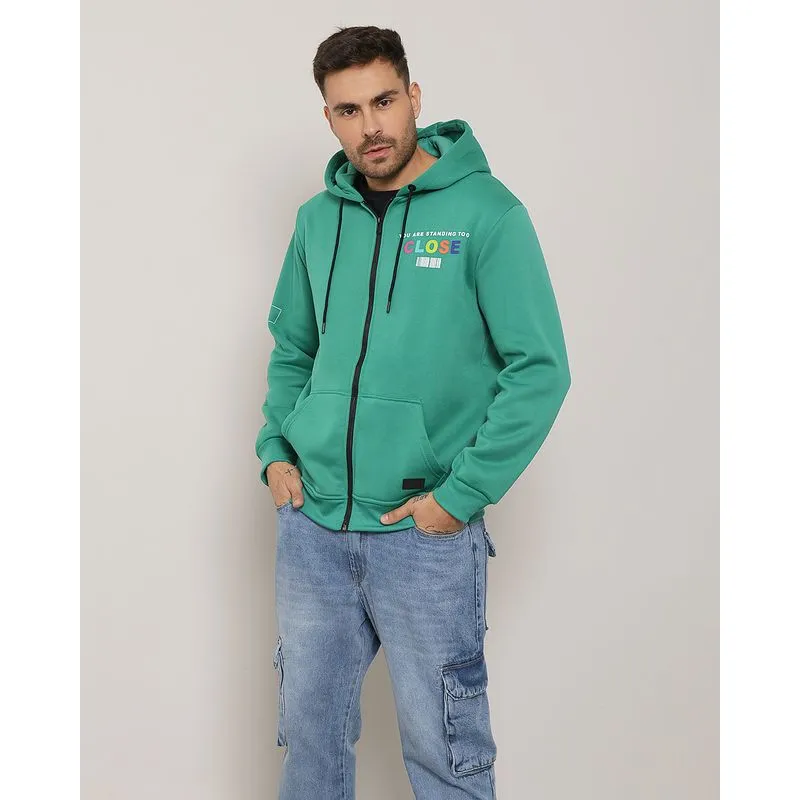 Casaco Moletom Masculino Com Capuz e Estampa Verde GG