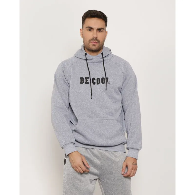 Blusão Moletom Masculino Com Capuz e Estampa Be Cool Cinza M