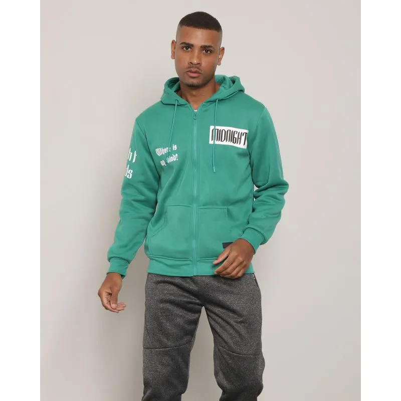 Casaco Moletom Masculino Estampa Midnight Verde M
