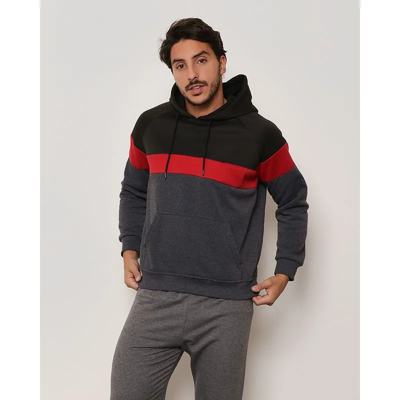 Blusão Masculino Moletom Com Capuz Preto P