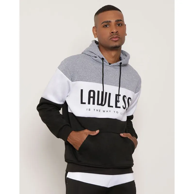 Blusão Moletom Masculino Estampa Lawless Mescla Claro GG