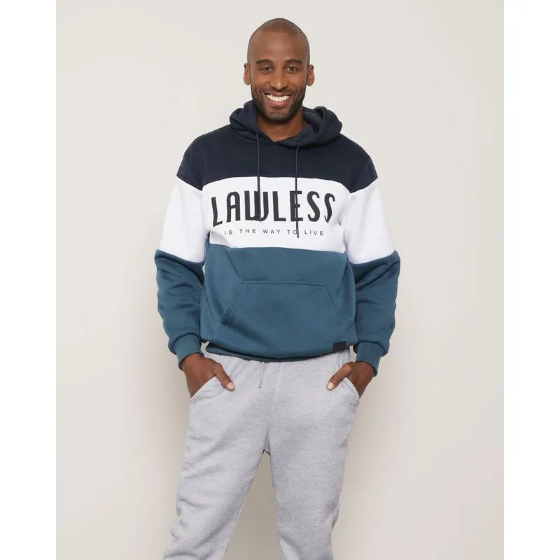 Blusão Moletom Masculino Estampa Lawless Marinho GG