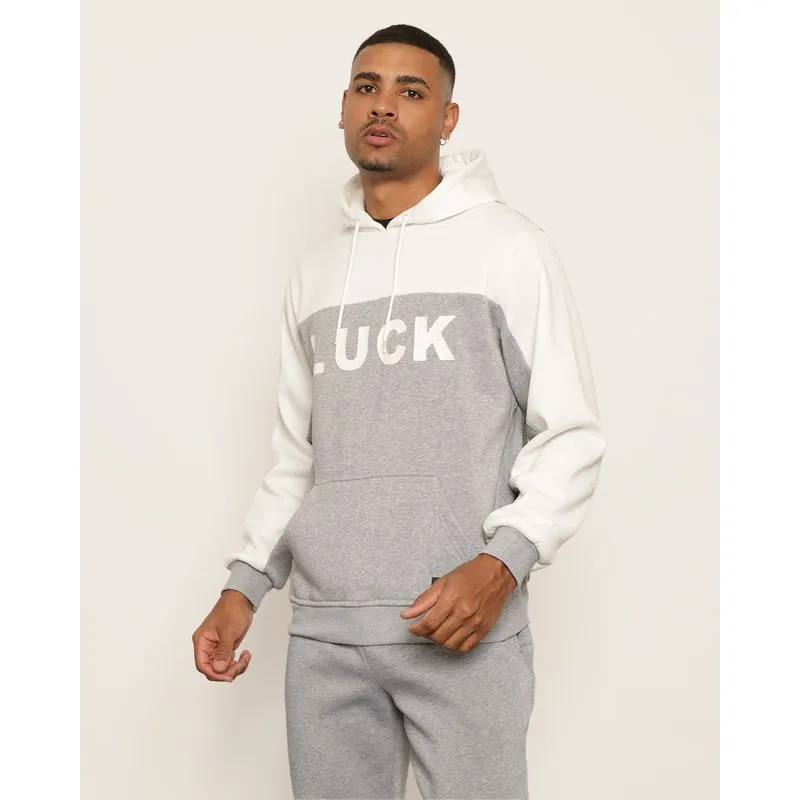 Blusão Moletom Masculino Com Capuz Recorte Branco M