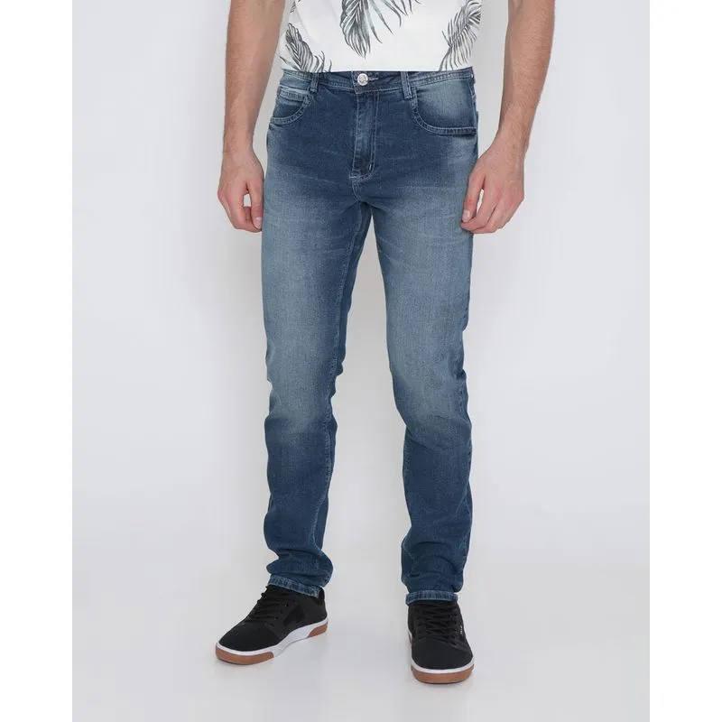 Calça Jeans Masculina Slim Azul 46