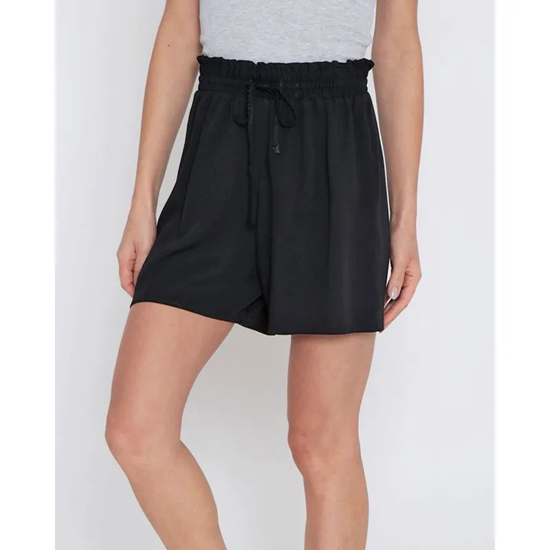 Shorts Feminino Viscose Evasê Preto G