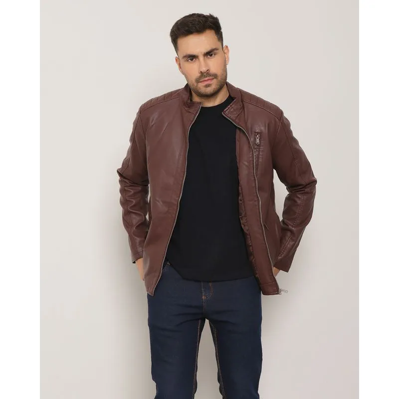 Jaqueta Masculina Sintética Analogy Marrom Escuro GG