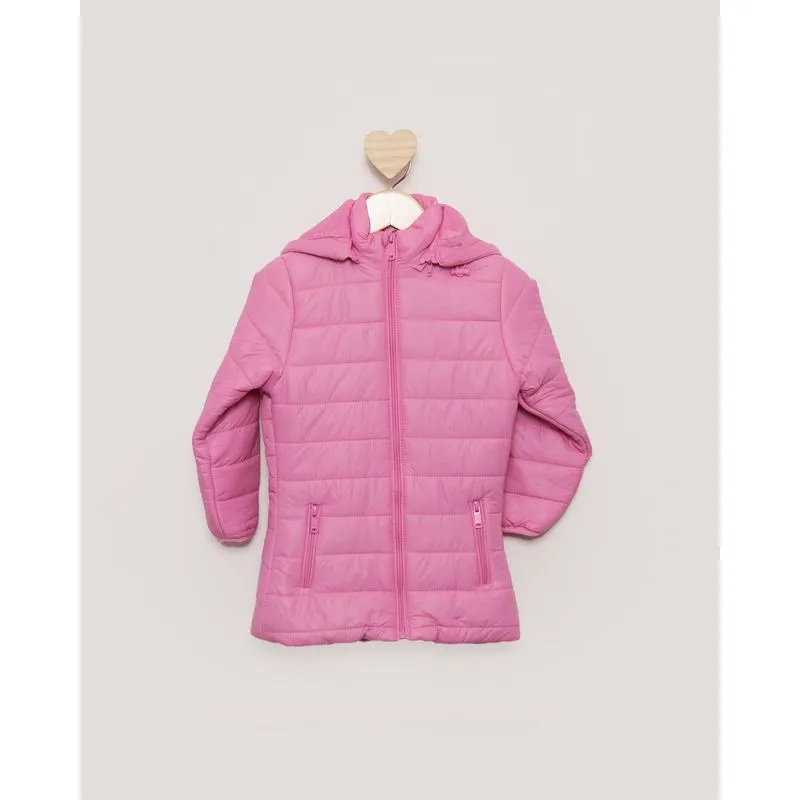 Parka Bebê Puffer com Capuz Rosa Claro 2