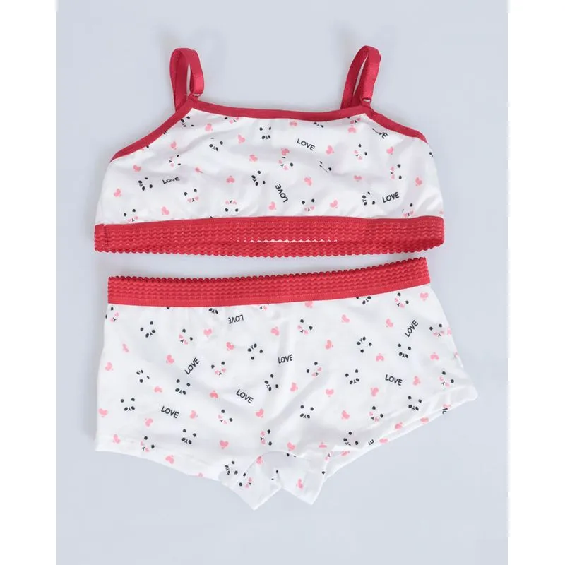 Conjunto Juvenil Top Calcinha Unicórnio Vermelho 10