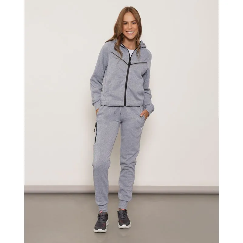 Conjunto Moletom Feminino Fitness Fitter Cinza P