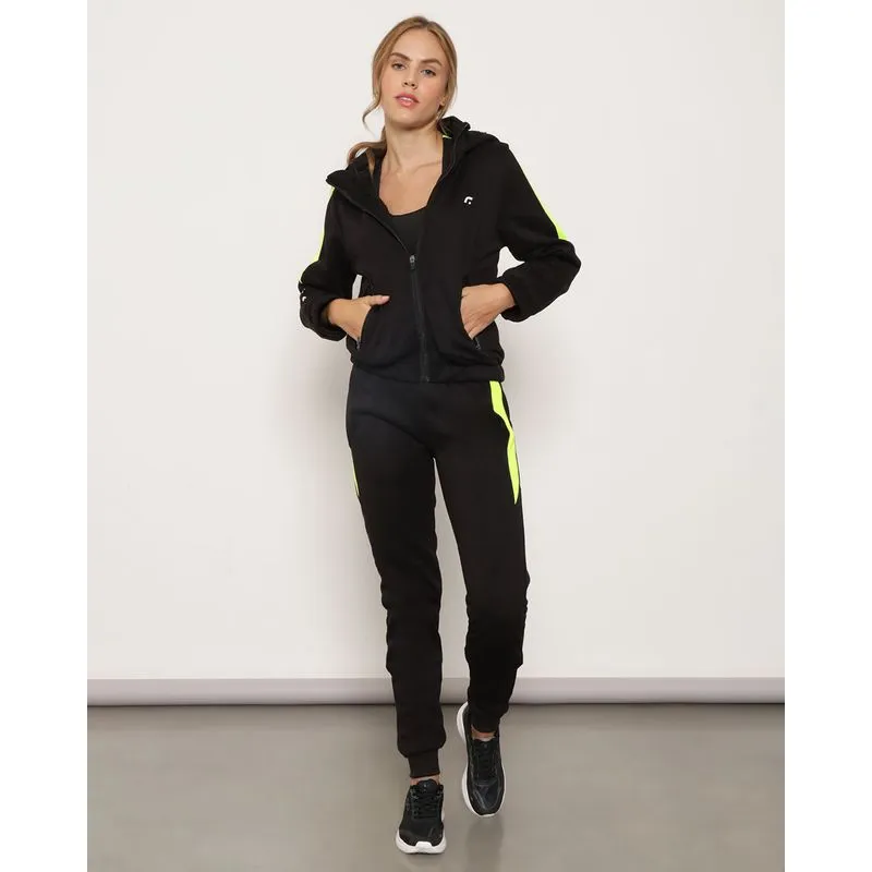 Conjunto Moletom Feminino Gola Alta Fitness Fitter Preto P
