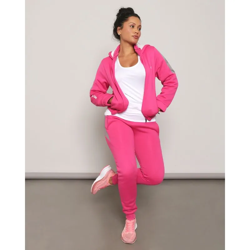 Conjunto Moletom Feminino Gola Alta Rosa Fitness Fitter G