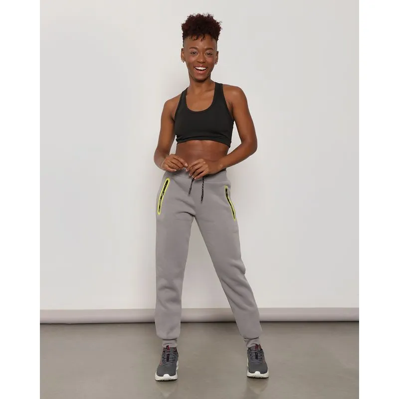 Calça Moletom Feminina Fitness Jogger Fitter Cinza P