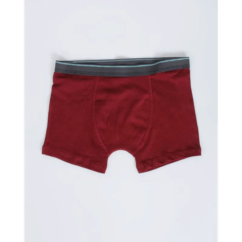 Cueca Boxer Juvenil Algodão Cós Listras Vinho 12