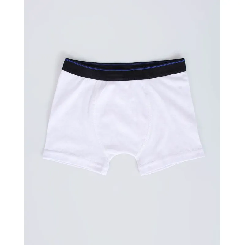 Cueca Boxer Juvenil Algodão Cós Elástico Branca 10
