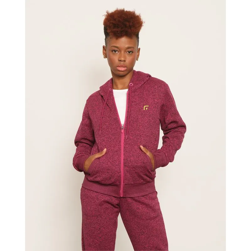 Casaco Moletom Feminino Fitness Fitter Mesclado Rosa M