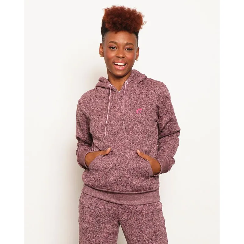 Blusão Moletom Feminino Fitness Com Capuz Rajado Fitter Rosa GG
